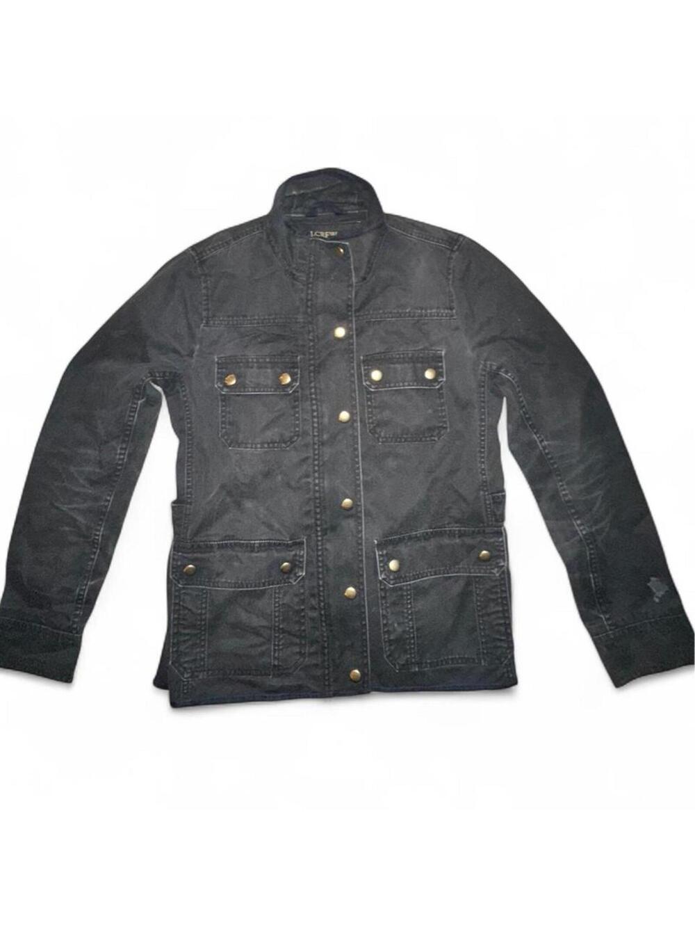J.Crew Utility Field Jacket – Black Cotton Military Cargo Jacket XS